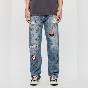 NWT 501 LEVI'S ORIGINAL FIT SCRIBBLE JEANS
